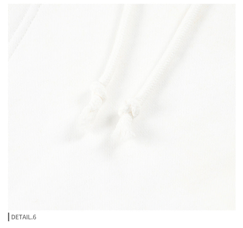 Unisex Cargo Hoodie - White Pullover with Drawstrings, Casual Streetwear