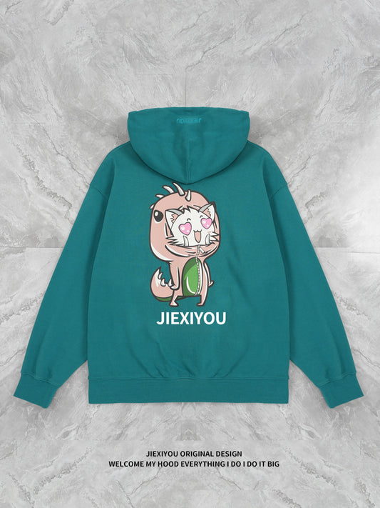 Double-Sided Print Hoodie | Cartoon Pullover Streetwear