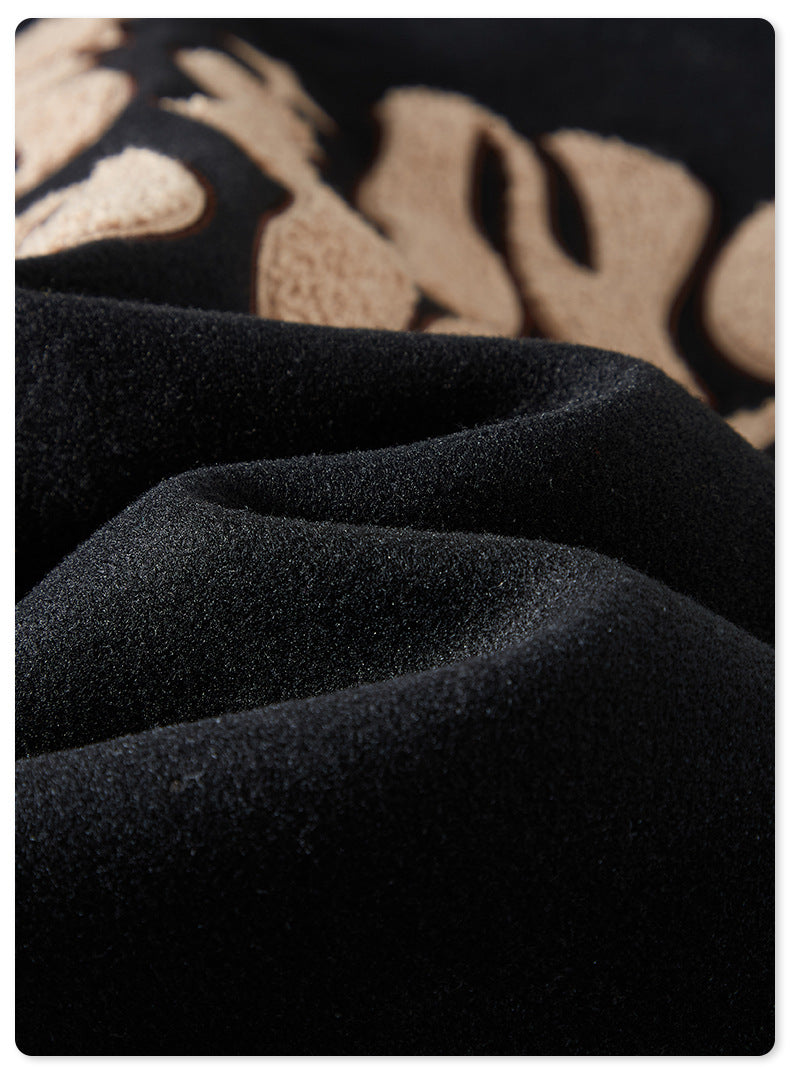 Men's Embroidered Baseball Jacket - Heavyweight Quilted Bomber, Hooded Jacket