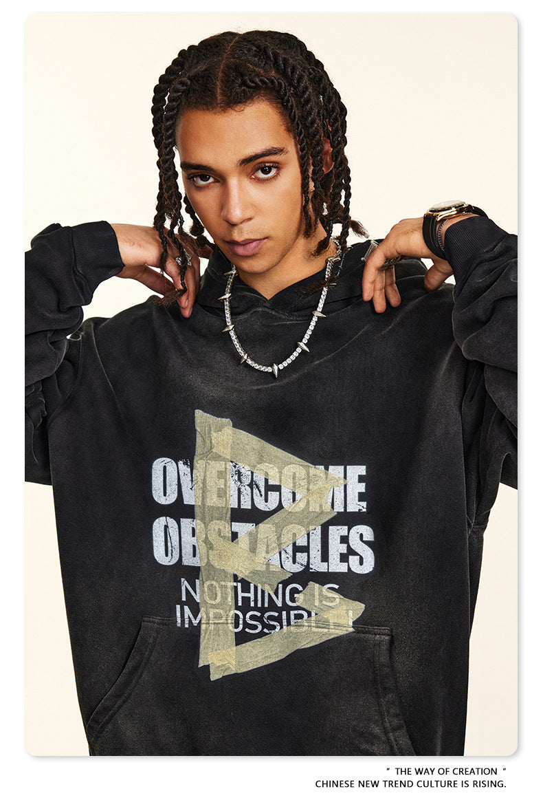 Men's Premium Hoodie - Washed Fleece Pullover, Oversized Streetwear