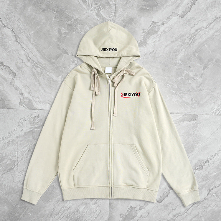 Contrast Number Zip Hoodie | Oversized Pullover Streetwear