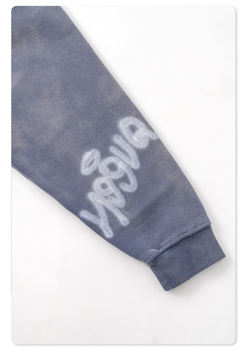 Men's Graphic Print Hoodie - Graffiti Zip-Up, Fleece Lined Jacket