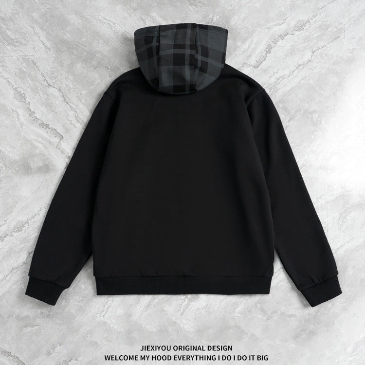 Unisex Color Block Zip Hoodie - Heavyweight Cotton, Oversized Streetwear