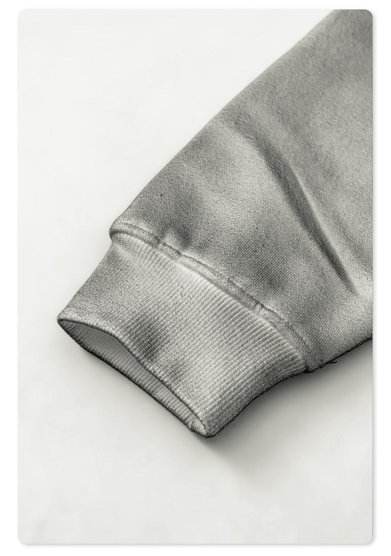 Men's Distressed Hoodie - Post-Apocalyptic Graffiti Style, 400gsm Fleece Pullover