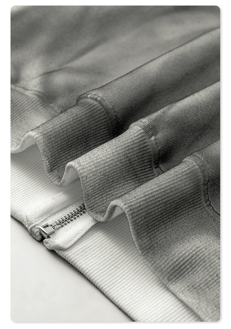 Men's Tie Dye Jacket - Hand-Dyed Zip-Up, Washed Gradient Streetwear