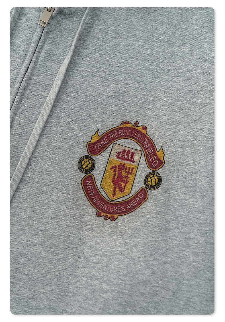 Men's 440gsm Zip Hoodie - Heavyweight Fleece Jacket, Vintage Sportswear Style