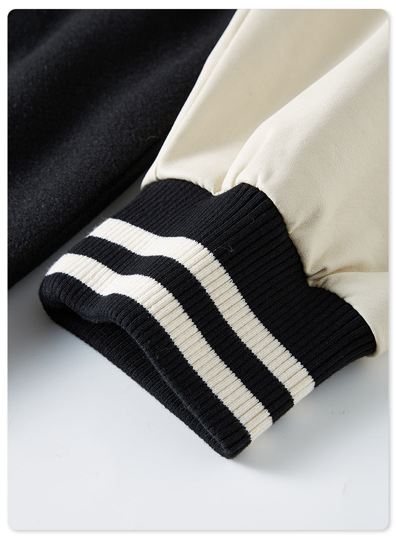 Men's Embroidered Baseball Jacket - Heavyweight Quilted Bomber, Hooded Jacket