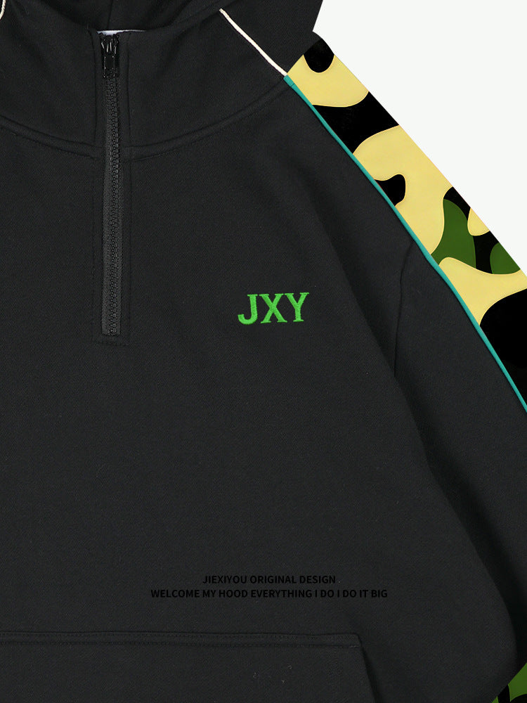 Unisex Half Zip Hoodie - Oversized Pullover, High Street Style