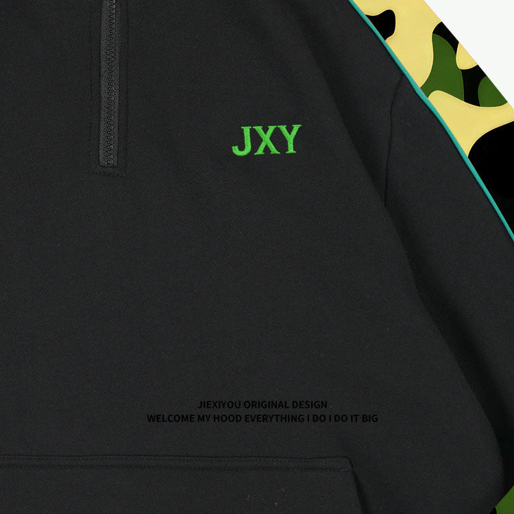 Unisex Half Zip Hoodie - Oversized Pullover, High Street Style