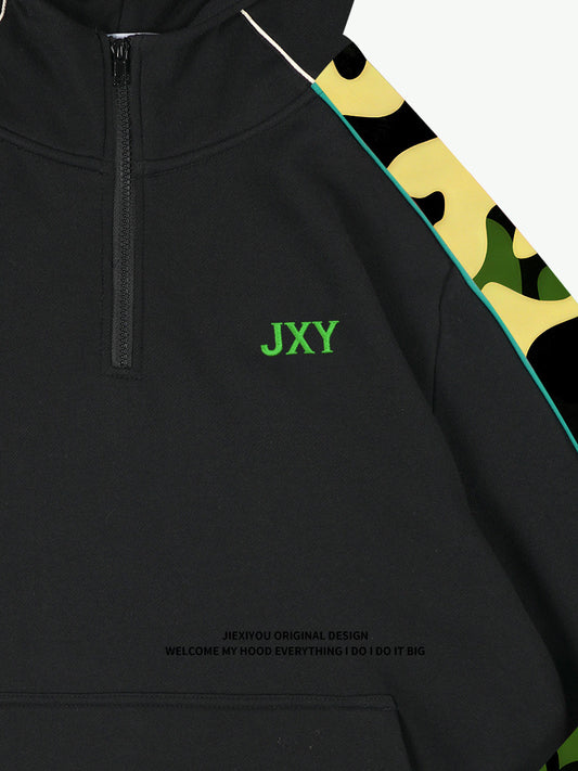 Unisex Half Zip Hoodie - Oversized Pullover, High Street Style