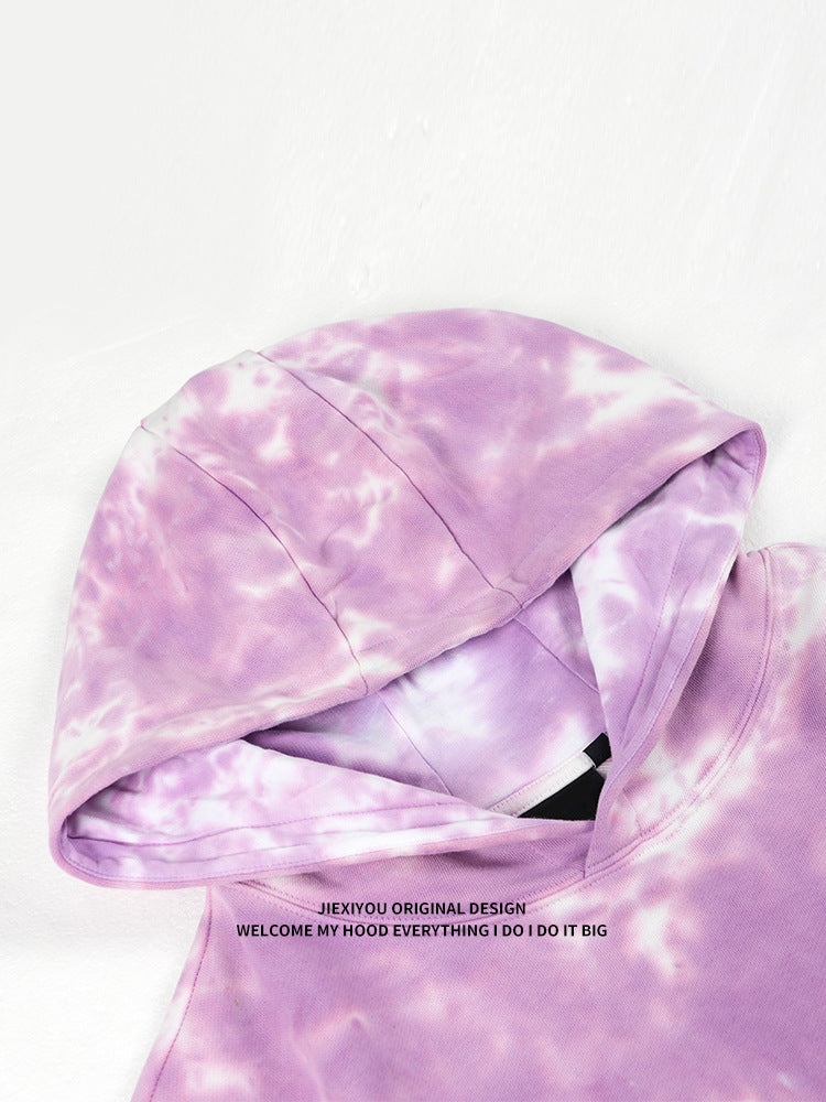 Unisex Heavy Tie Dye Hoodie - 380gsm Cotton Pullover, Color Block Design