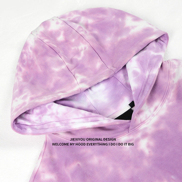 Unisex Heavy Tie Dye Hoodie - 380gsm Cotton Pullover, Color Block Design