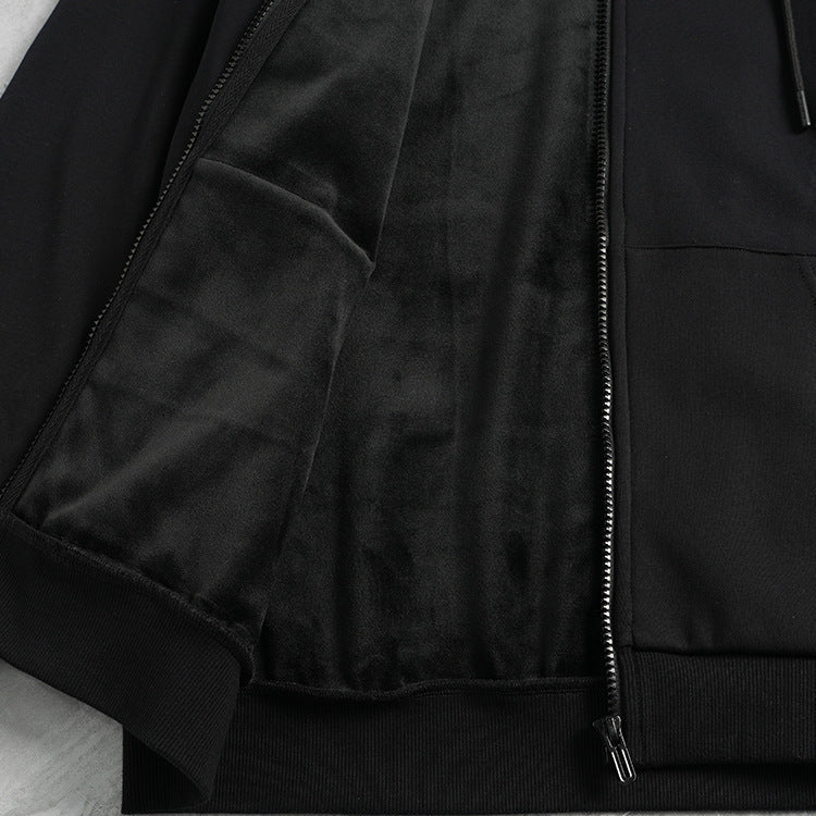 Unisex Color Block Zip Hoodie - Heavyweight Cotton, Oversized Streetwear