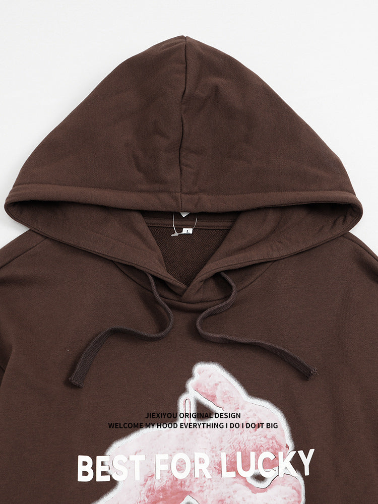 Unisex Oversized Graphic Hoodie - Heavyweight Cotton Pullover, Casual Streetwear