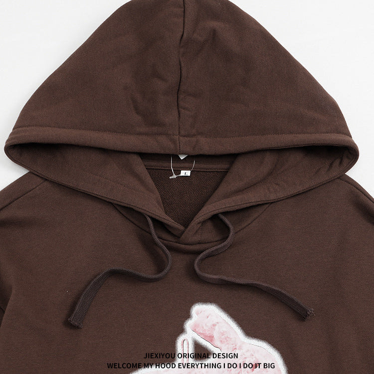 Unisex Oversized Graphic Hoodie - Heavyweight Cotton Pullover, Casual Streetwear