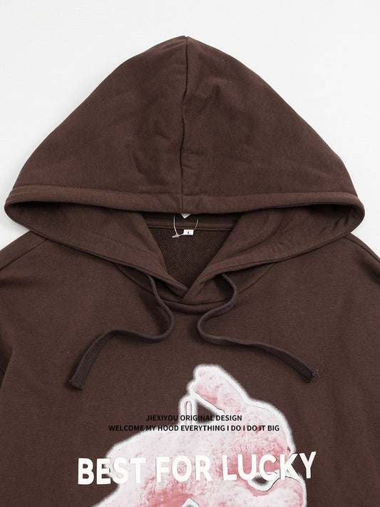 Unisex Oversized Graphic Hoodie - Heavyweight Cotton Pullover, Casual Streetwear