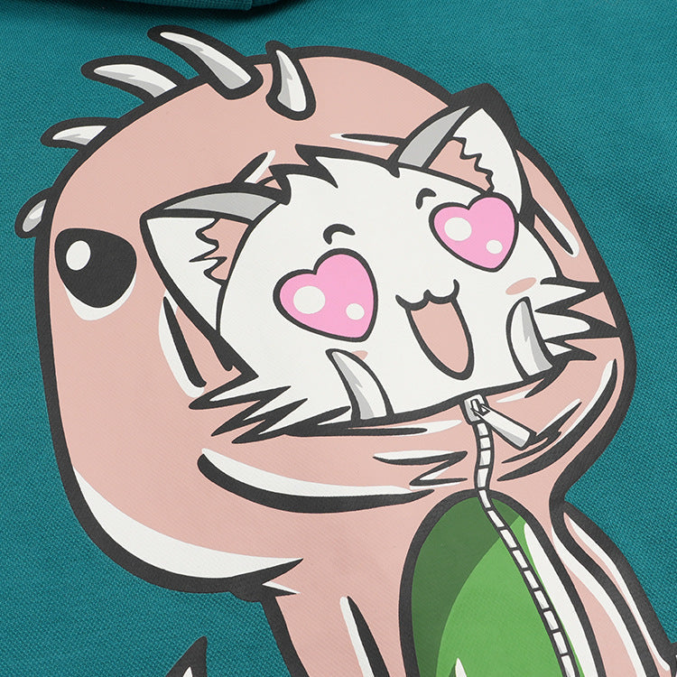 Double-Sided Print Hoodie | Cartoon Pullover Streetwear