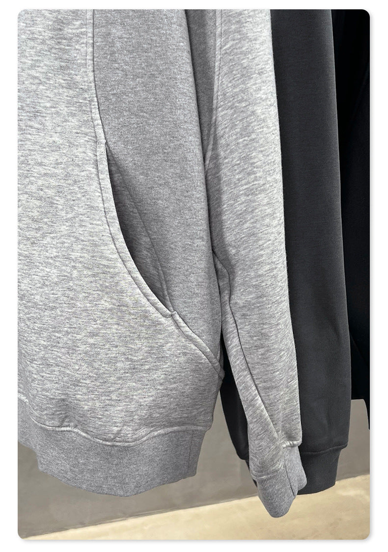 Men's Fleece Hoodie - Oversized Pullover, Raglan Sleeve Design