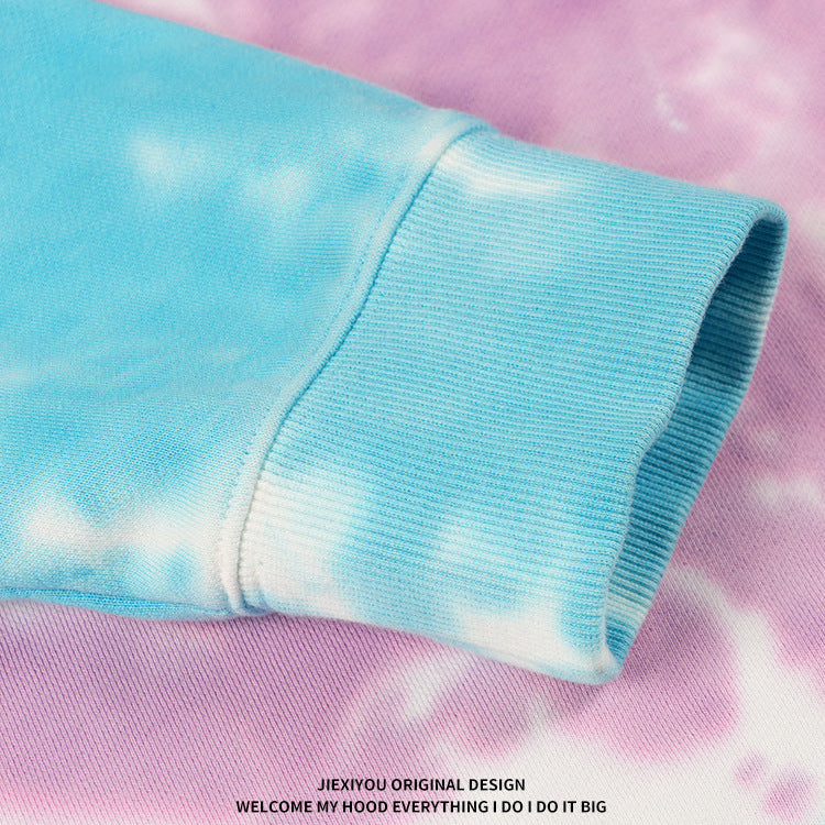 Unisex Heavy Tie Dye Hoodie - 380gsm Cotton Pullover, Color Block Design