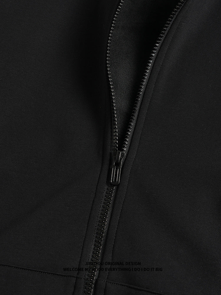 Unisex Color Block Zip Hoodie - Heavyweight Cotton, Oversized Streetwear