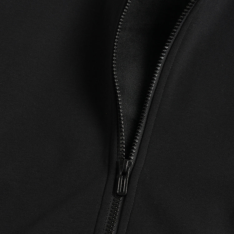 Unisex Color Block Zip Hoodie - Heavyweight Cotton, Oversized Streetwear