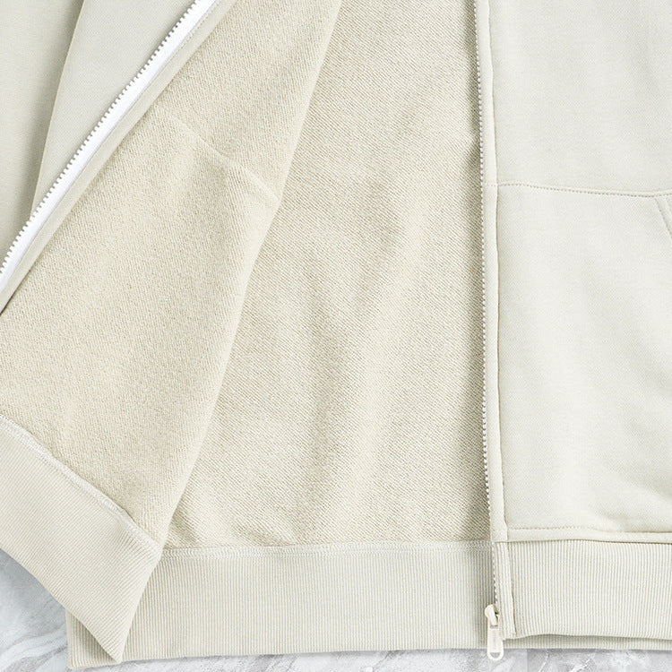 Contrast Number Zip Hoodie | Oversized Pullover Streetwear