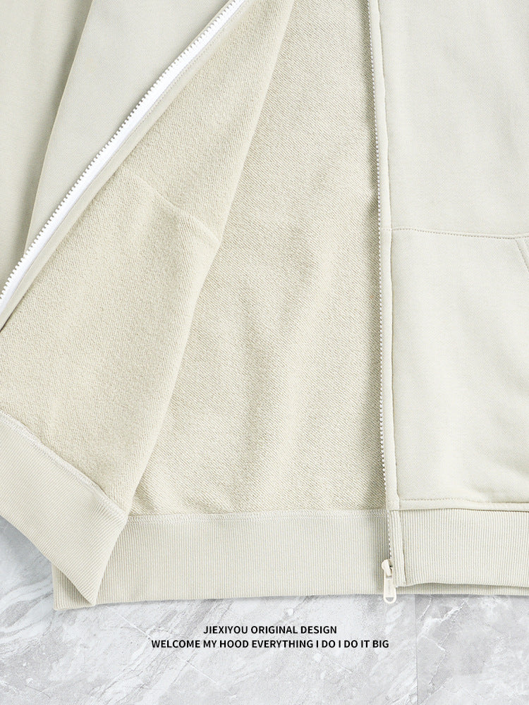 Contrast Number Zip Hoodie | Oversized Pullover Streetwear