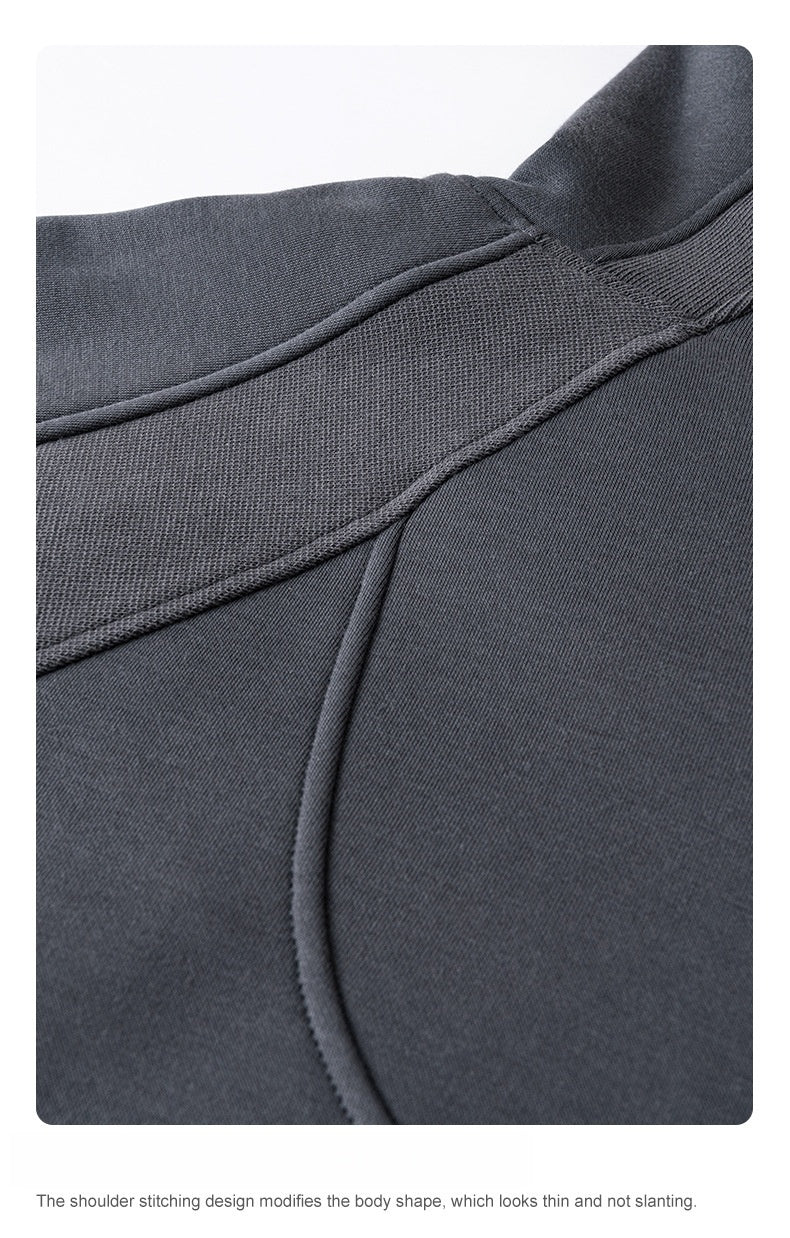 Men's Fleece Hoodie - Oversized Pullover, Raglan Sleeve Design