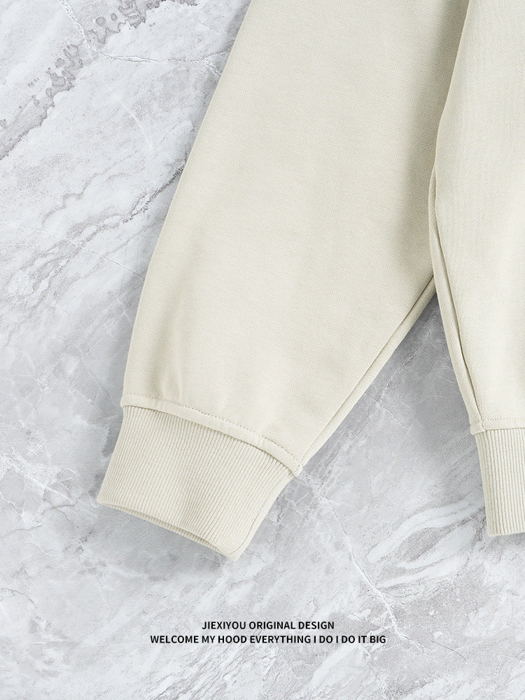 Contrast Number Zip Hoodie | Oversized Pullover Streetwear