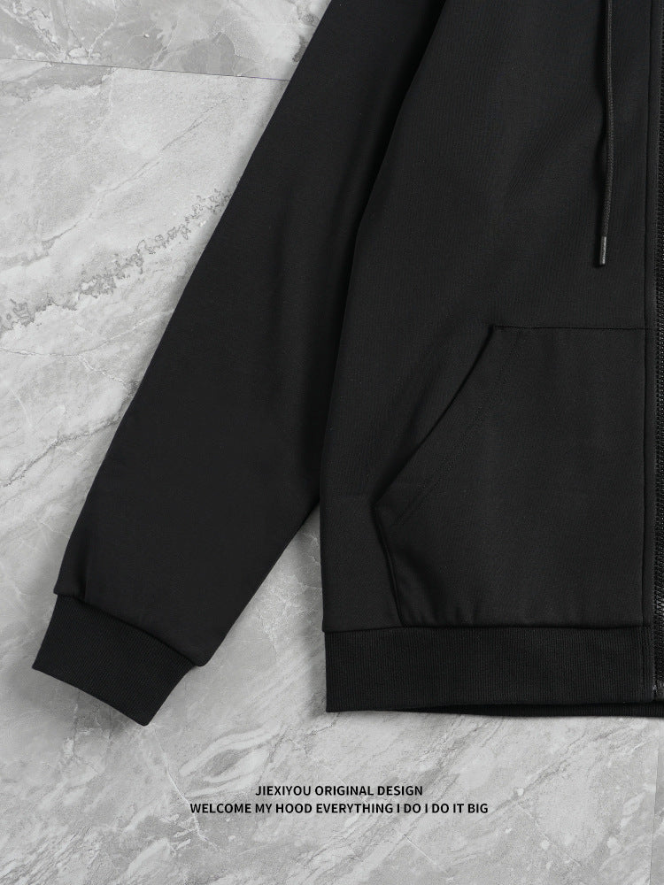 Unisex Color Block Zip Hoodie - Heavyweight Cotton, Oversized Streetwear