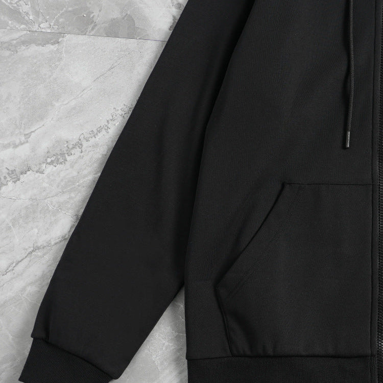 Unisex Color Block Zip Hoodie - Heavyweight Cotton, Oversized Streetwear