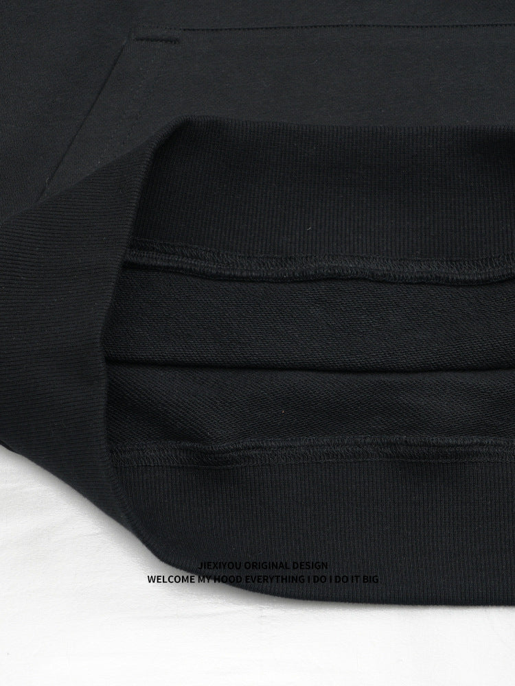 Unisex Embroidered Letter Hoodie - Vintage College Style, Oversized Pullover