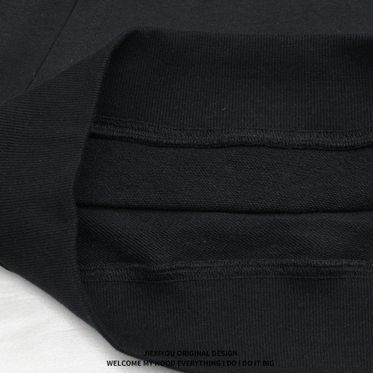 Unisex Embroidered Letter Hoodie - Vintage College Style, Oversized Pullover