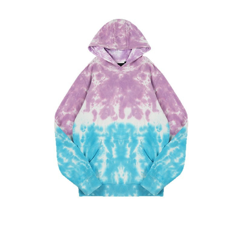 Unisex Heavy Tie Dye Hoodie - 380gsm Cotton Pullover, Color Block Design