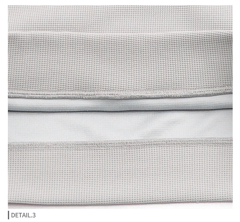 Unisex Waffle Knit Hoodie - Textured Cotton Pullover, Embroidery Ready