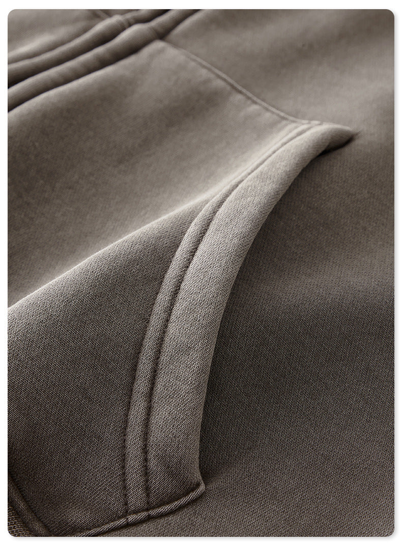 Women's Cropped Fleece Hoodie - Vintage Washed, Zip-Up Jacket