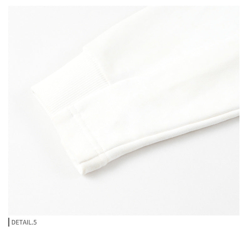 Unisex Cargo Hoodie - White Pullover with Drawstrings, Casual Streetwear