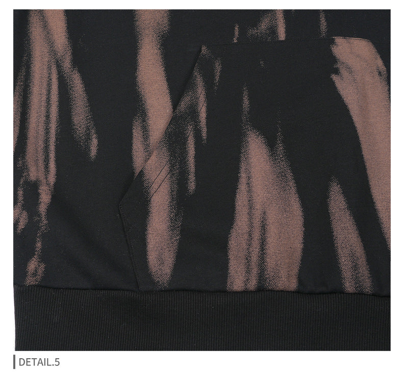 Unisex Tie Dye Hoodie - Oversized Brown Pullover, Casual Streetwear