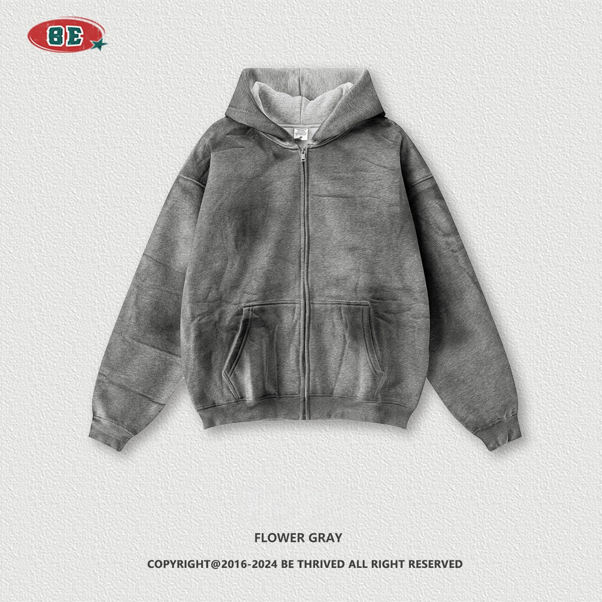 Men's Tie Dye Jacket - Hand-Dyed Zip-Up, Washed Gradient Streetwear