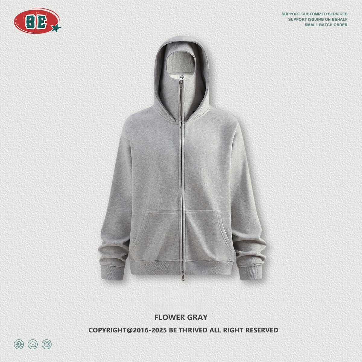 Men's Technical Fleece Hoodie - Oversized Pullover with Face Guard