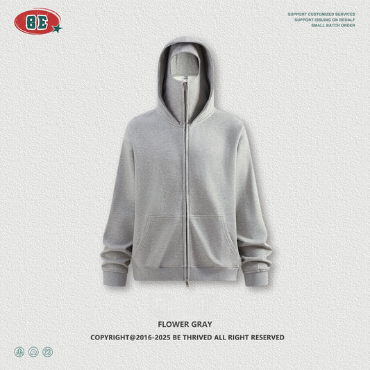 Men's Technical Fleece Hoodie - Oversized Pullover with Face Guard