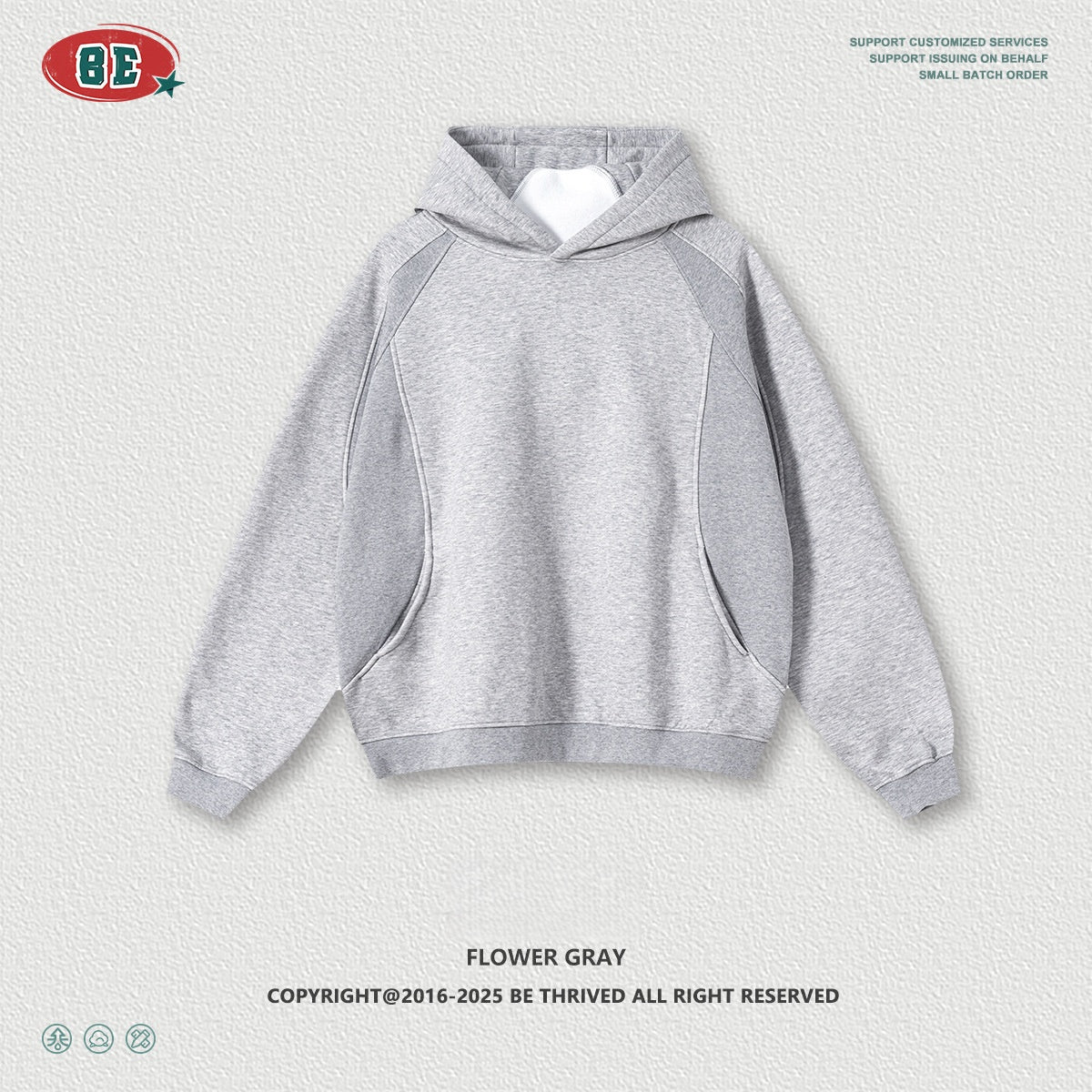 Men's Fleece Hoodie - Oversized Pullover, Raglan Sleeve Design